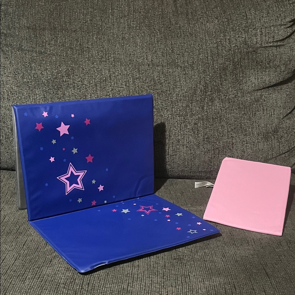 American Girl gymnast mat and pink wedge